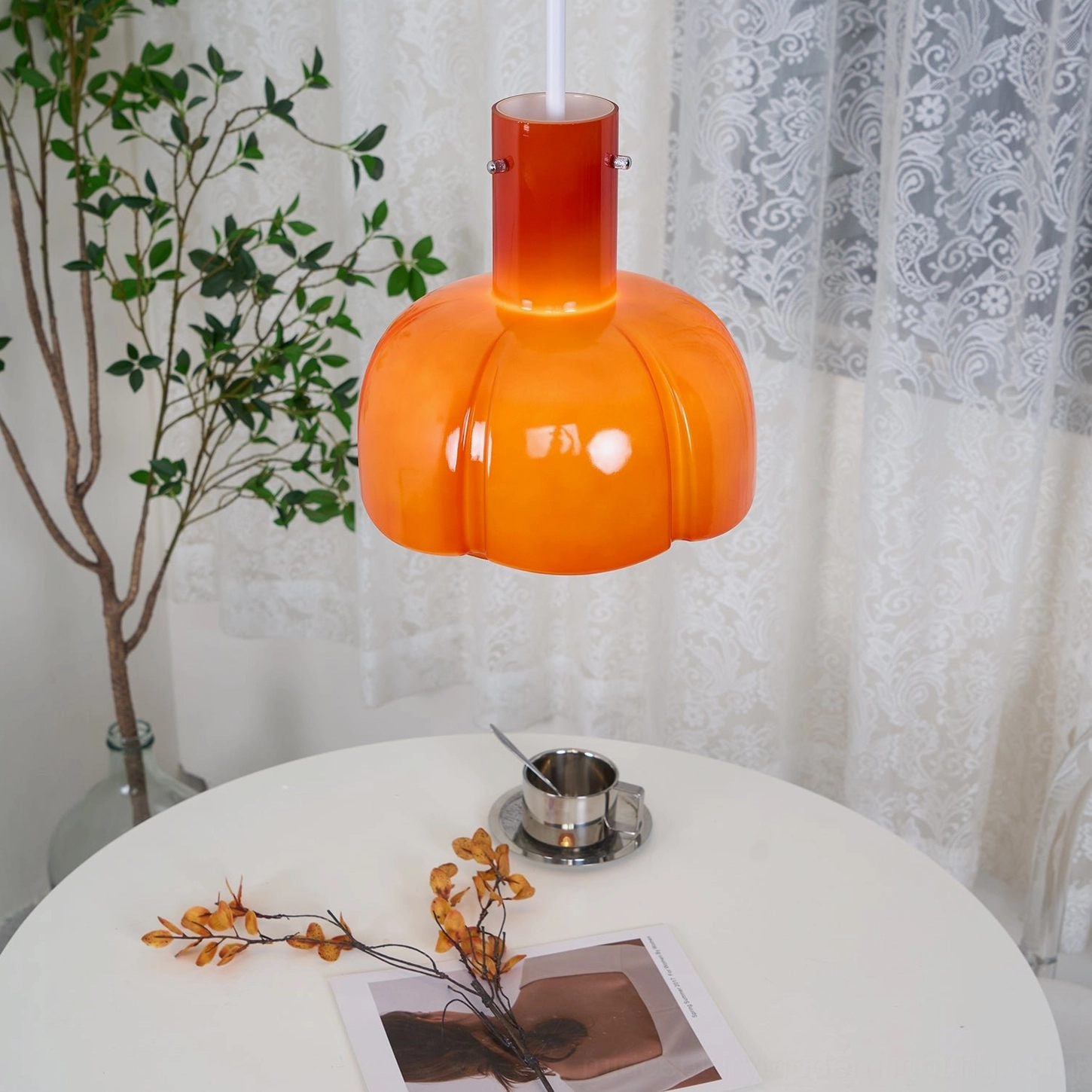 Paolina pendant light hanging installation view demonstrating Nordic minimalist interior integration