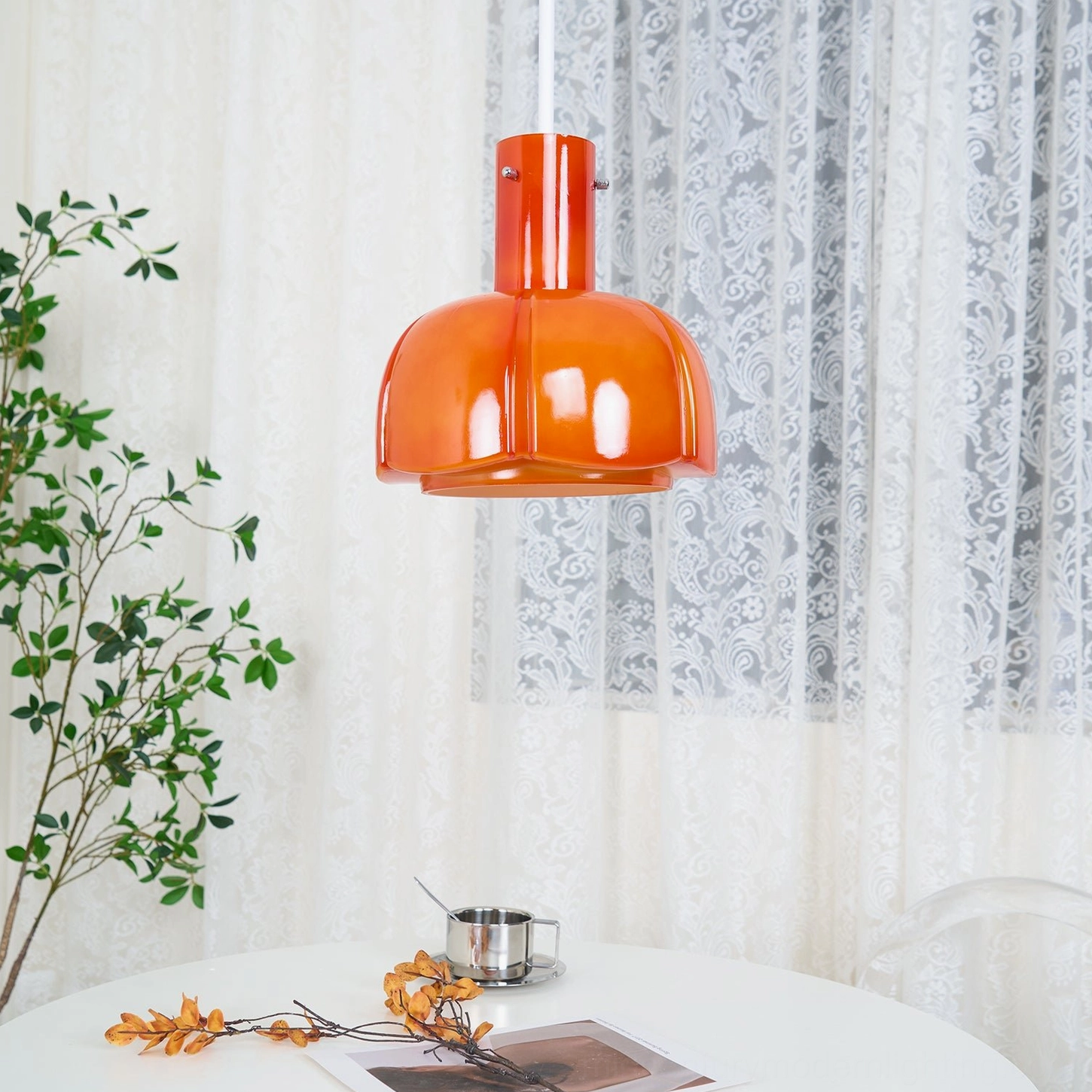 White and frosted white Paolina pendant lights comparison showing different finish options