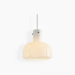Paolina milky white glass pendant light with pumpkin shape design in minimalist Nordic style