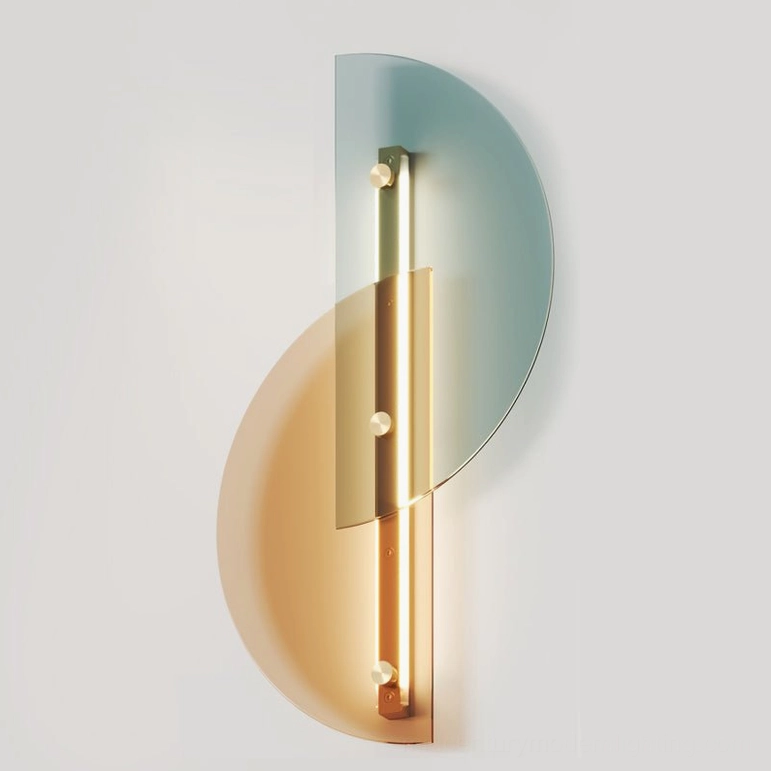 Papillon wall lamp light blue amber glass color variation contemporary