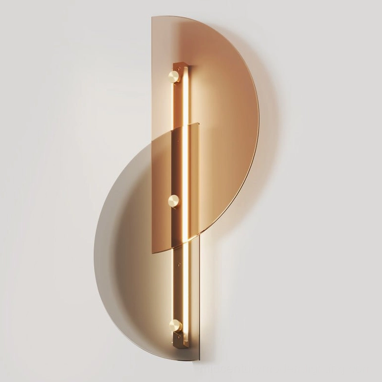 Papillon wall lamp smoke grey amber glass color option modern design