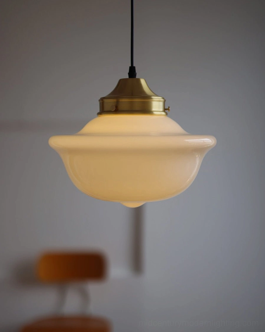 Pathson mid-century pendant light fixture details and construction quality