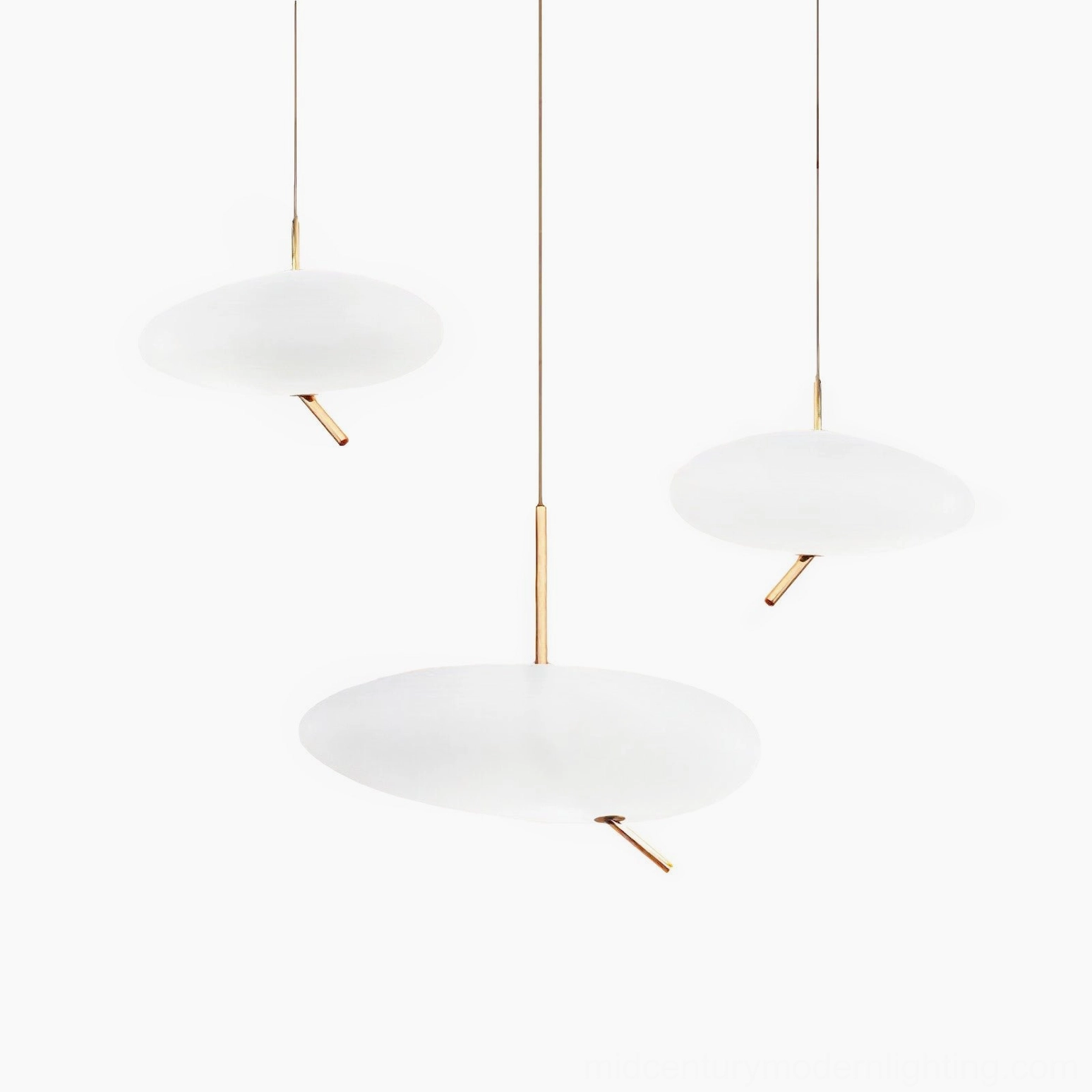 Pebbles pendant light size comparison showing compact and large variants in scale perspective