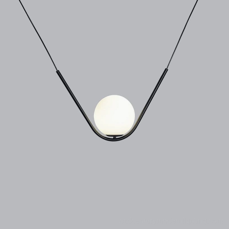 Perle compact single pendant lamp in black finish minimalist modern lighting solution