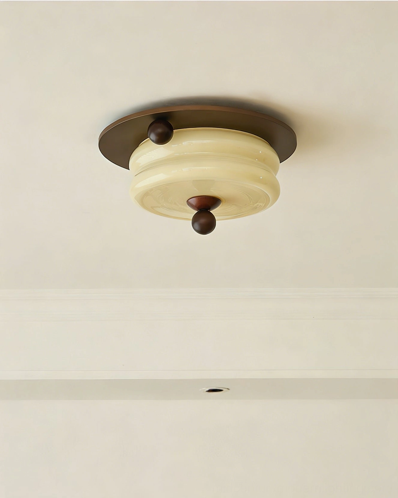 Perth flush mount ceiling fixture in warm interior setting, architectural lighting installation