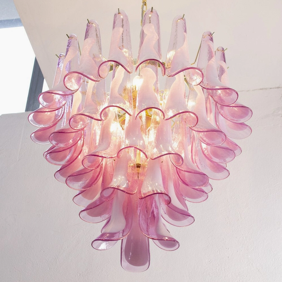 Petal Rain Chandelier interior design application, dining room focal point, elegant ambiance