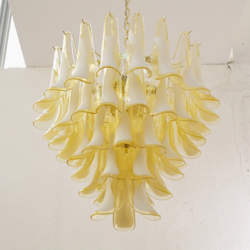 Petal Rain Chandelier mid-century modern style ceiling fixture, contemporary design statement