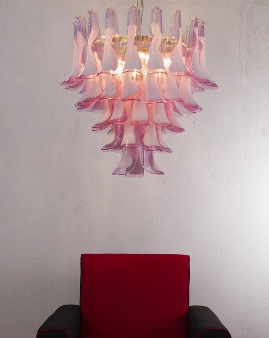 Petal Rain Chandelier silhouette view, organic floral form against white backdrop