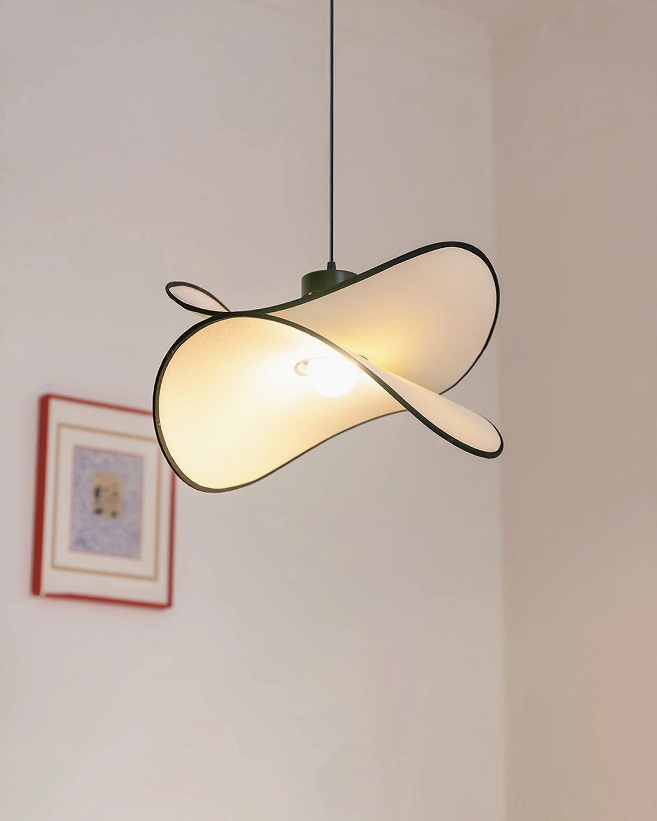 Petalo pendant lamp multiple size options in interior room setting comparison