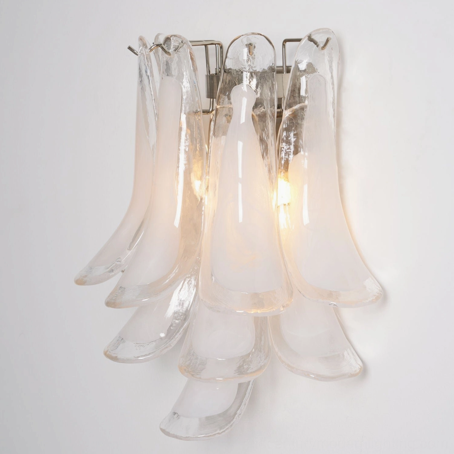 Petral Murano glass wall sconce product detail view showcasing handcrafted glass petals and color options