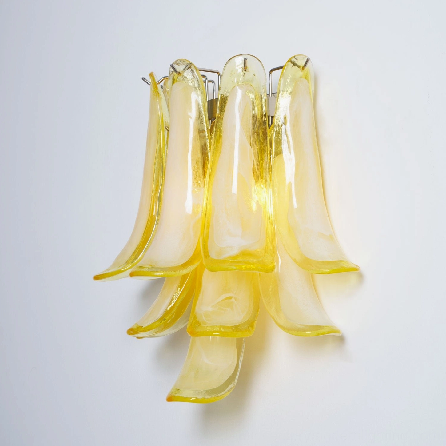 Petral glass wall light with sculptural petal form, contemporary artistic accent fixture