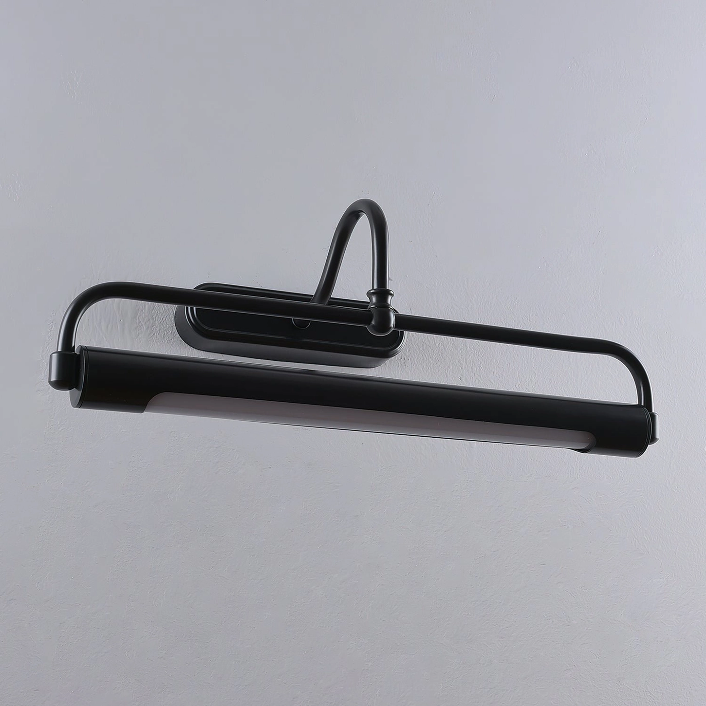 Picture light sconce with brass gooseneck design, gallery wall art lighting solution