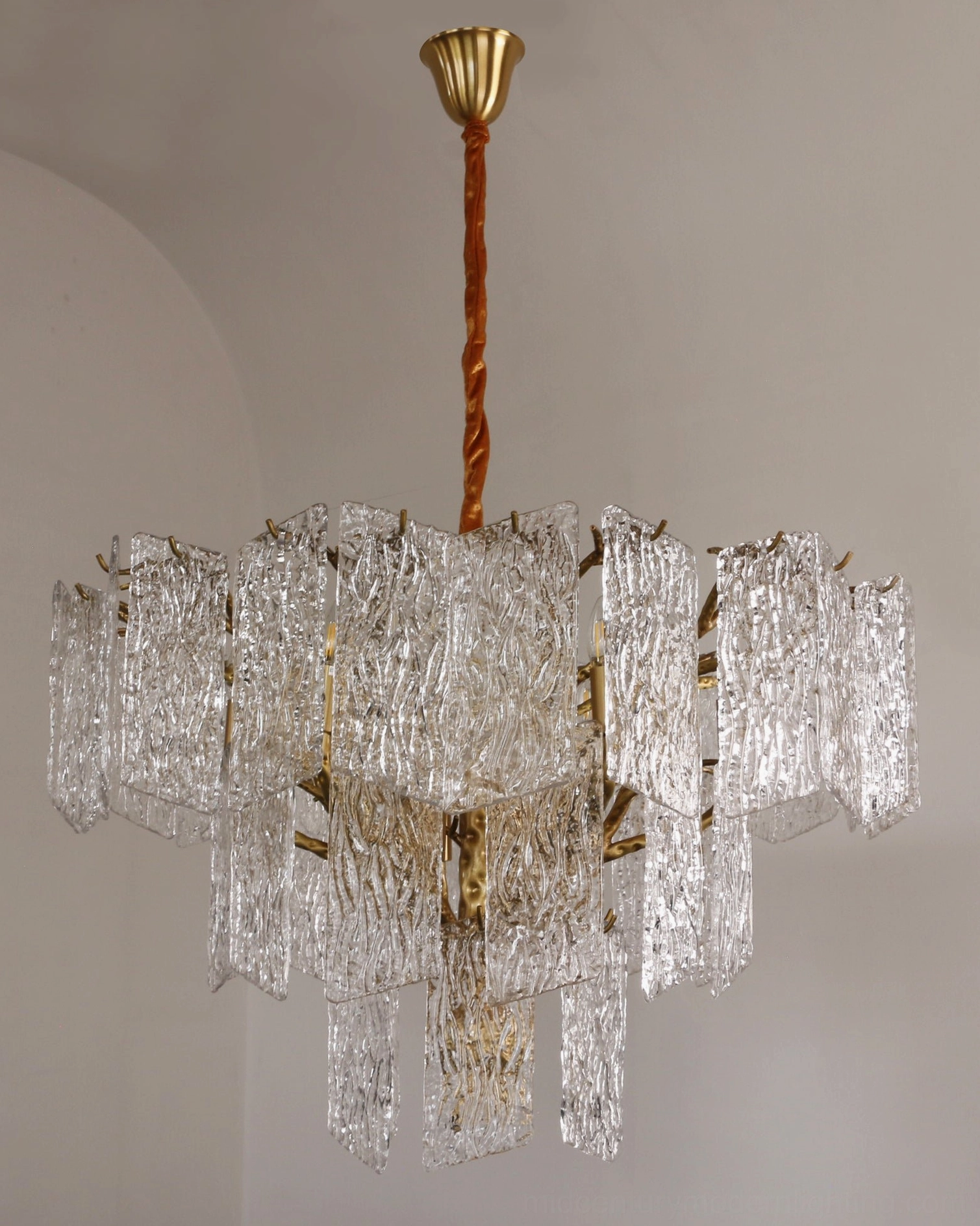 Piemonte mid-century modern pendant light complete fixture display against white studio background