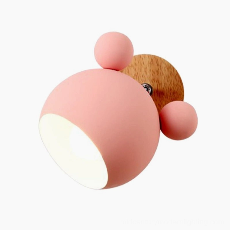 Pink mouse wall lamp children's room bedtime reading light comfort security