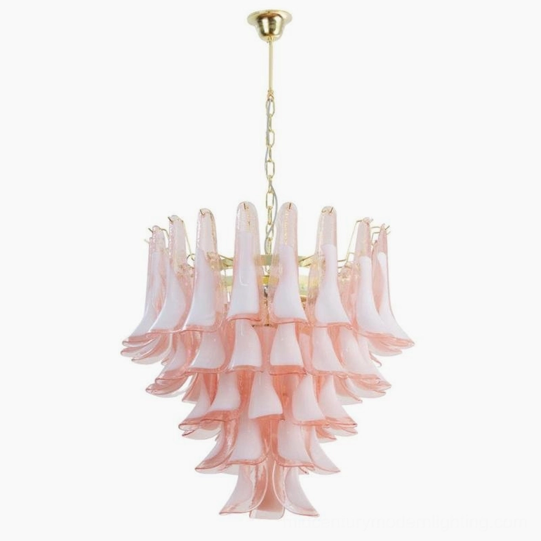 Pink Petal Rain Chandelier contemporary living space, modern elegant lighting solution