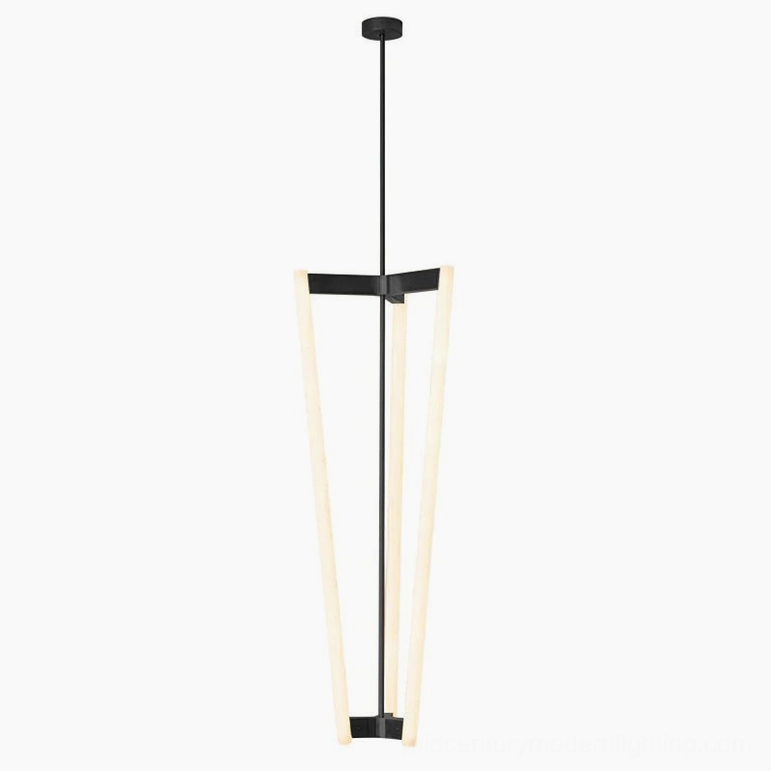 Pipeline Chandelier black finish modern linear LED pendant light fixture