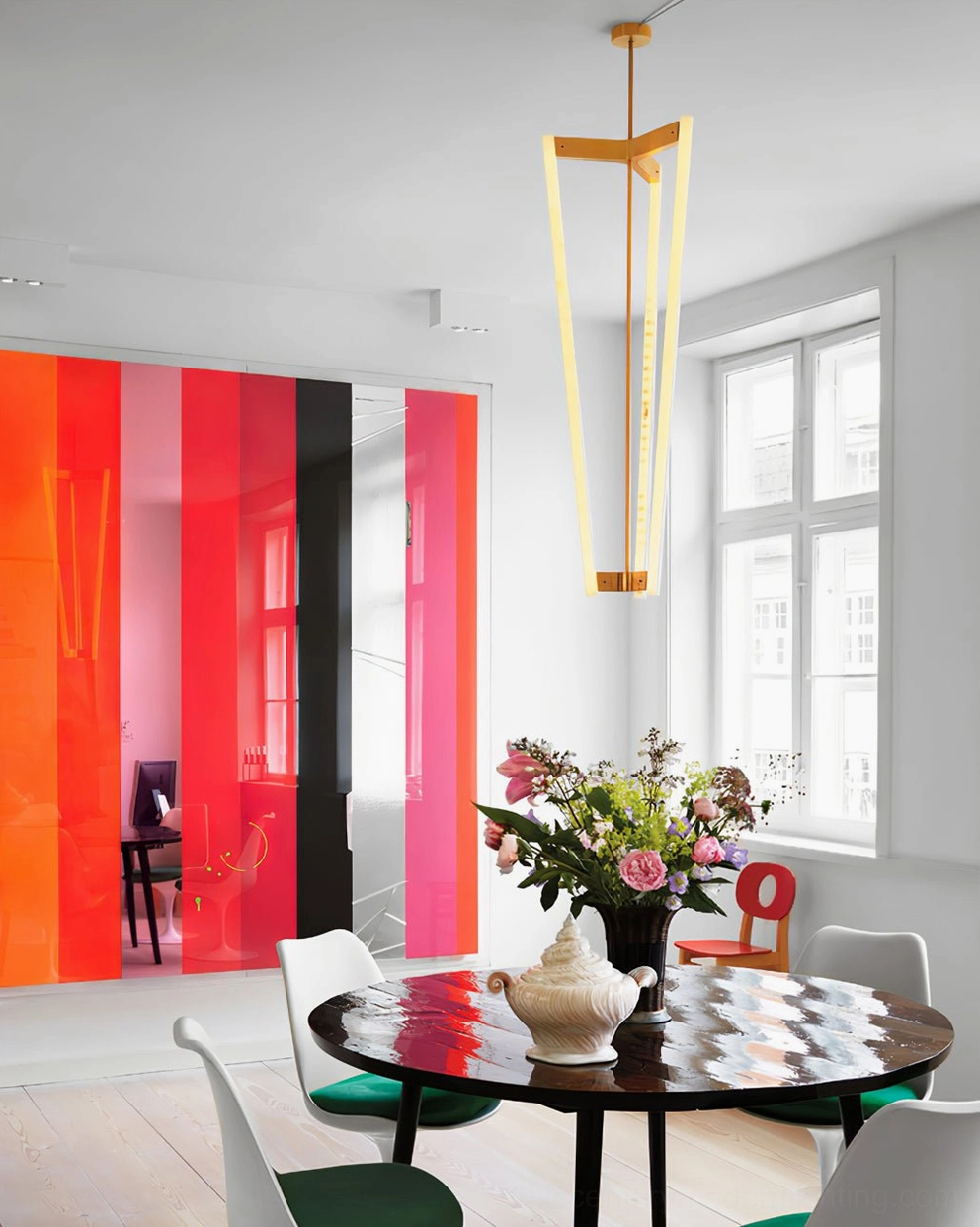 Pipeline Chandelier minimalist tube light fixture modern interior accent
