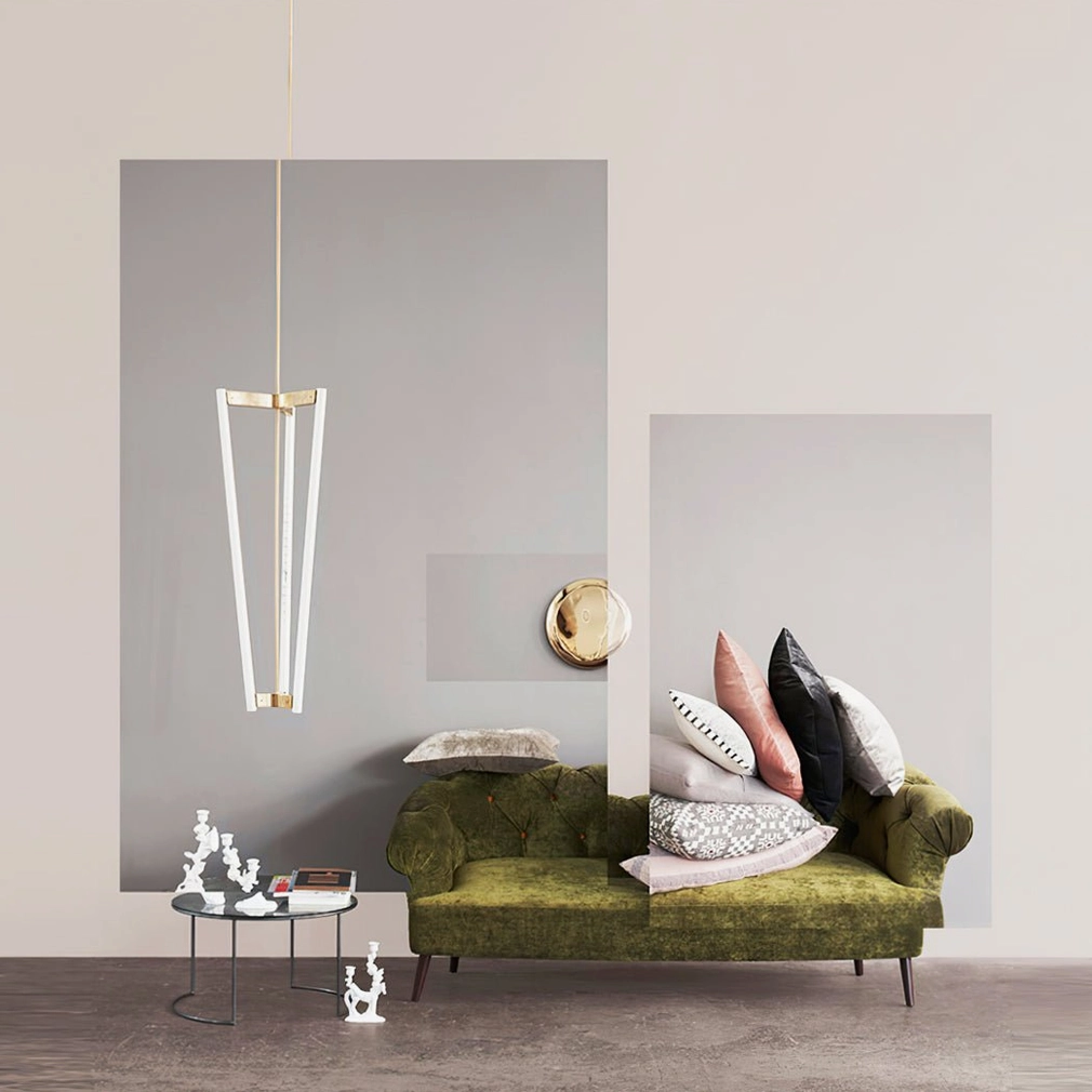 Pipeline Chandelier white finish modern living room contemporary pendant light