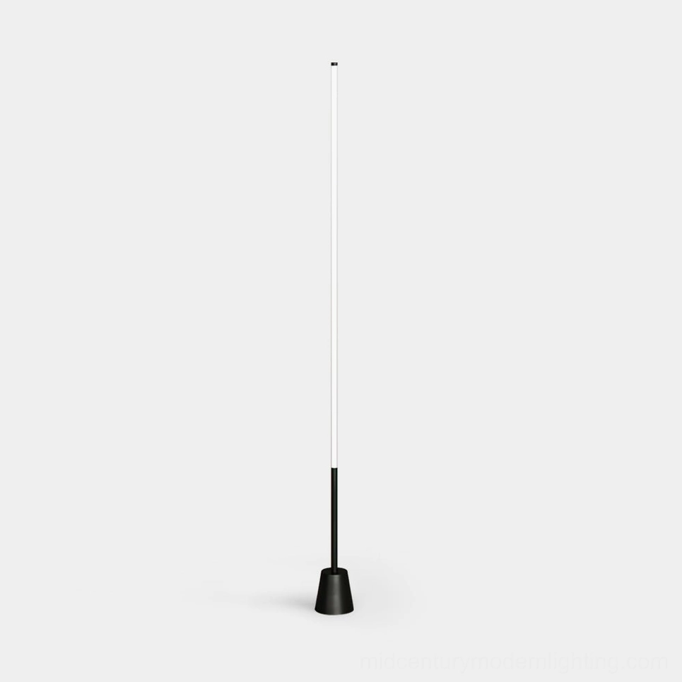 Pipeline minimalist LED floor lamp full product view, 180cm height sculptural lighting design, mid-century modern