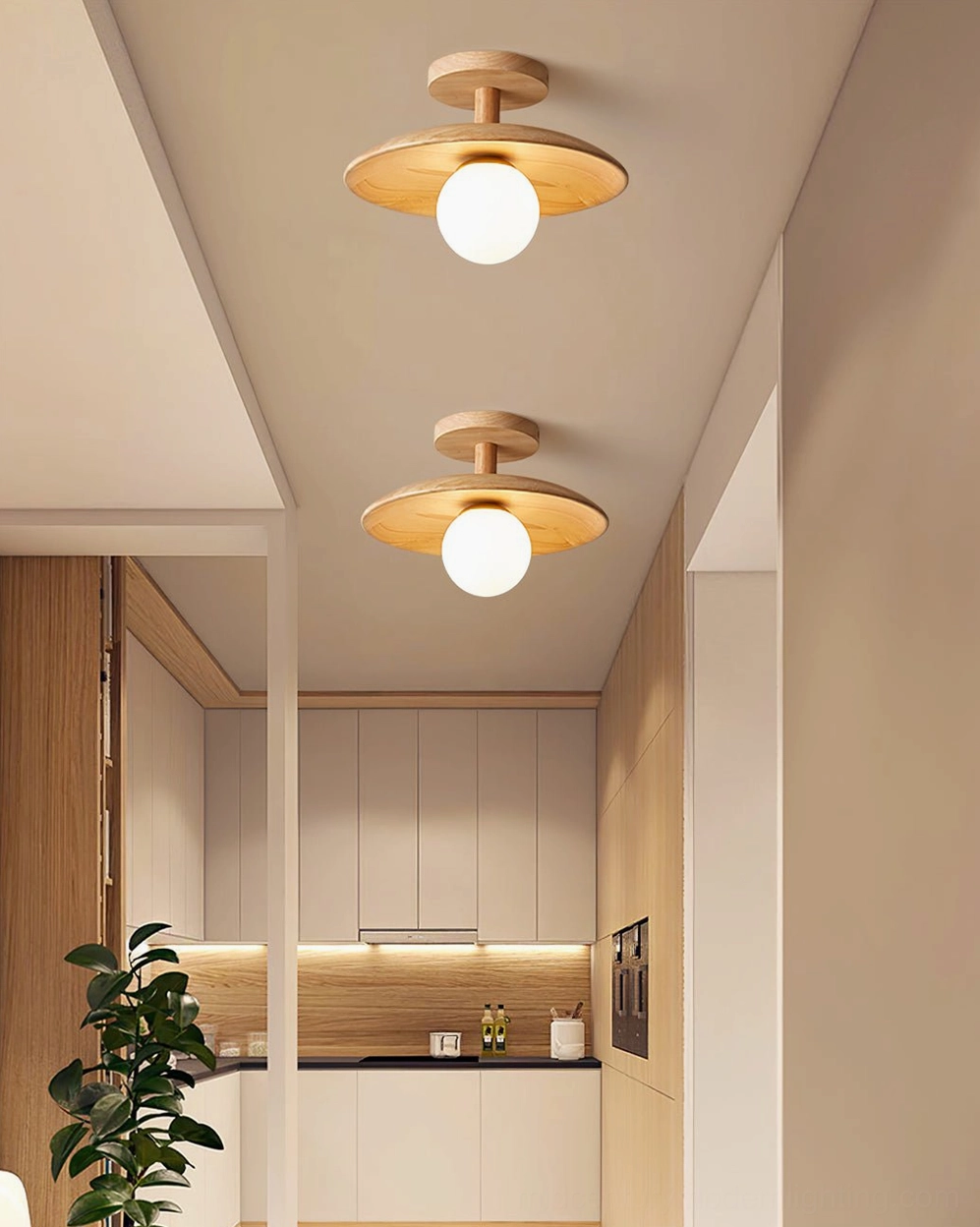 Plafon ceiling lamp mounted on white ceiling showing compact 4.7 inch flush-mount installation