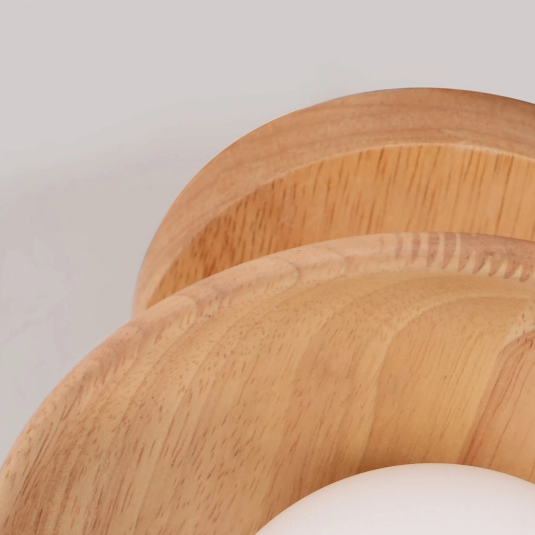 Plafon low-profile ash wood ceiling light fixture detail and construction quality