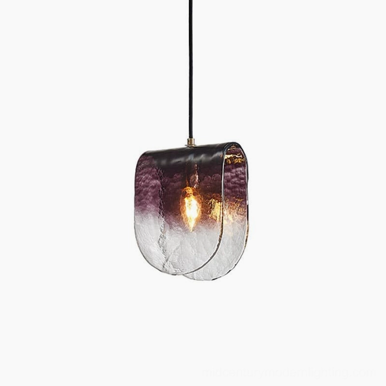 Planck pendant light in purple gradient - 6.7 inches diameter x 8.3 inches height compact design