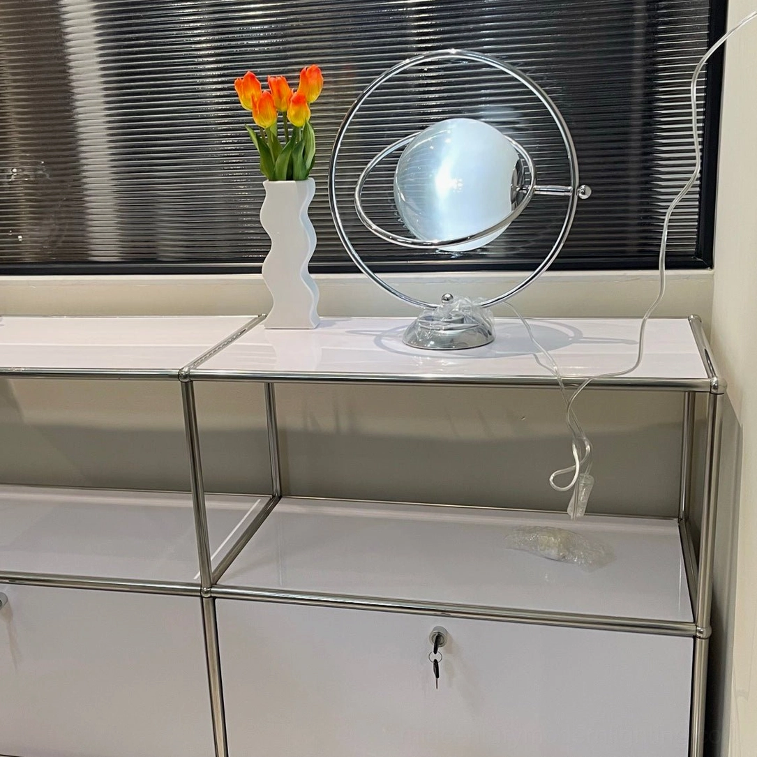 Planet lamp metal frame construction quality craftsmanship detail view