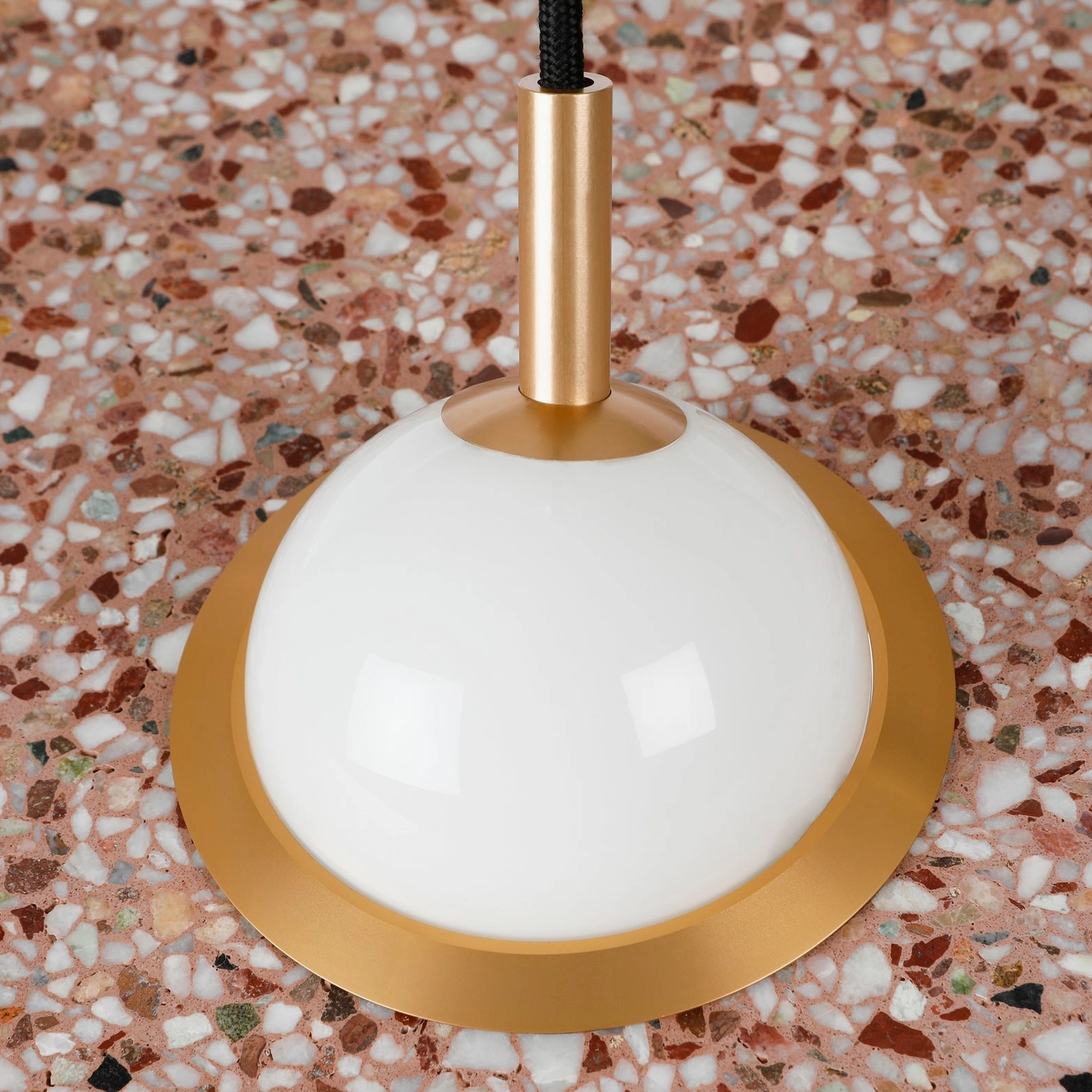 Planet terrazzo pendant lamp size comparison and dimensional reference