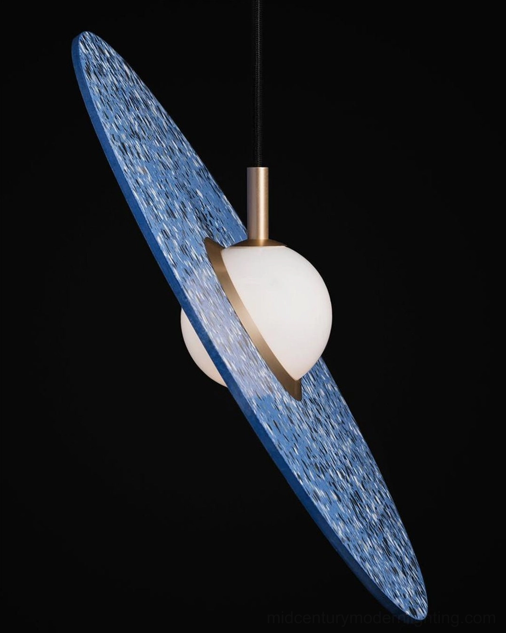 Planet terrazzo pendant lamp with warm light color temperature option enabled