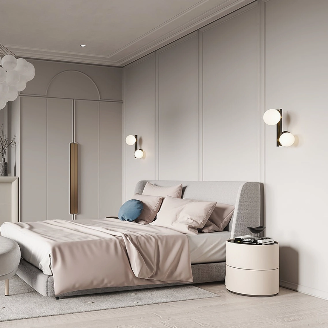 Planeta wall sconce showcasing elegant brass and black material contrast, designer lighting fixture