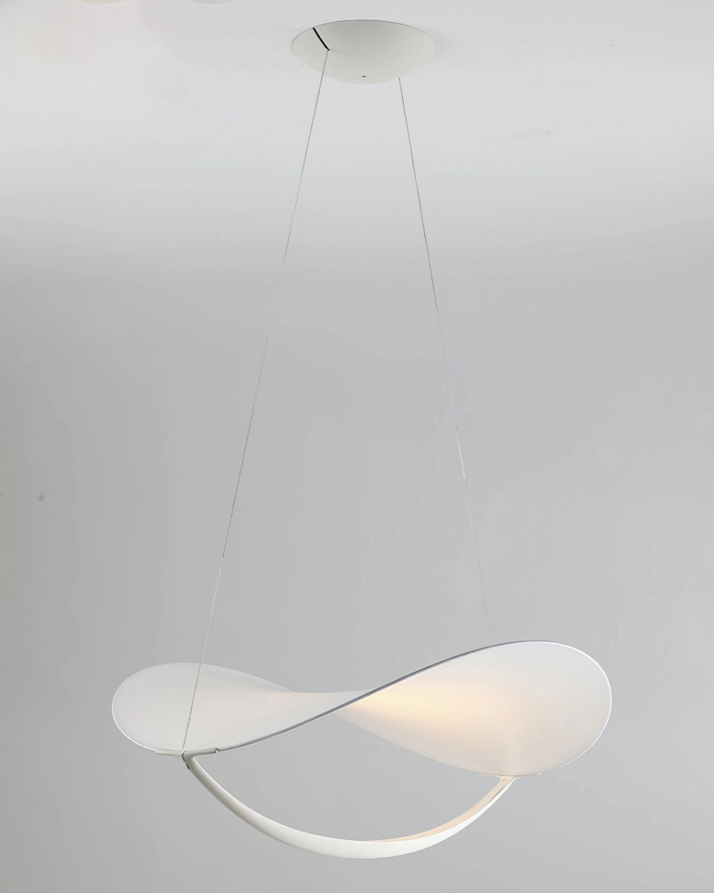 LED pendant fixture twisted white form modern home ambient lighting