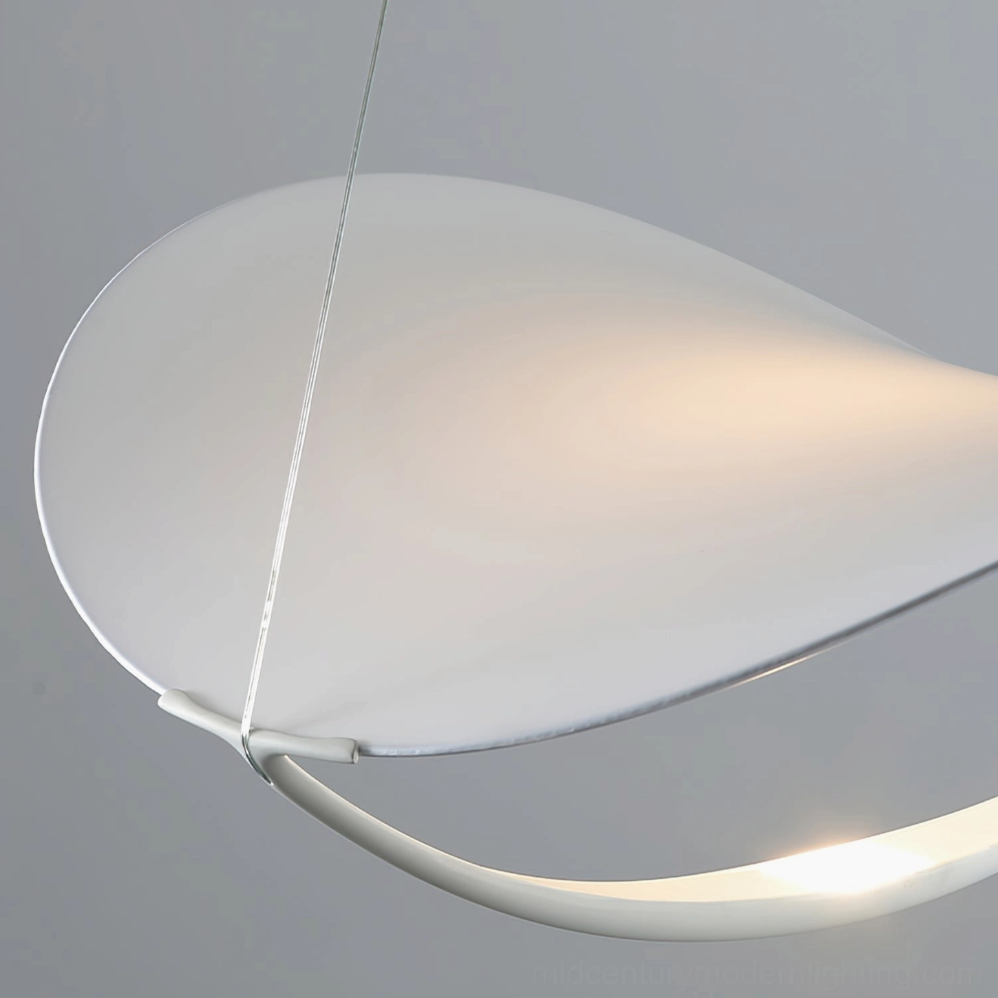 Modern LED pendant ceiling fixture minimalist white twisted design