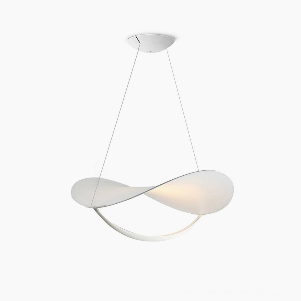 Plena twisted LED pendant lamp white matte modern interior lighting solution