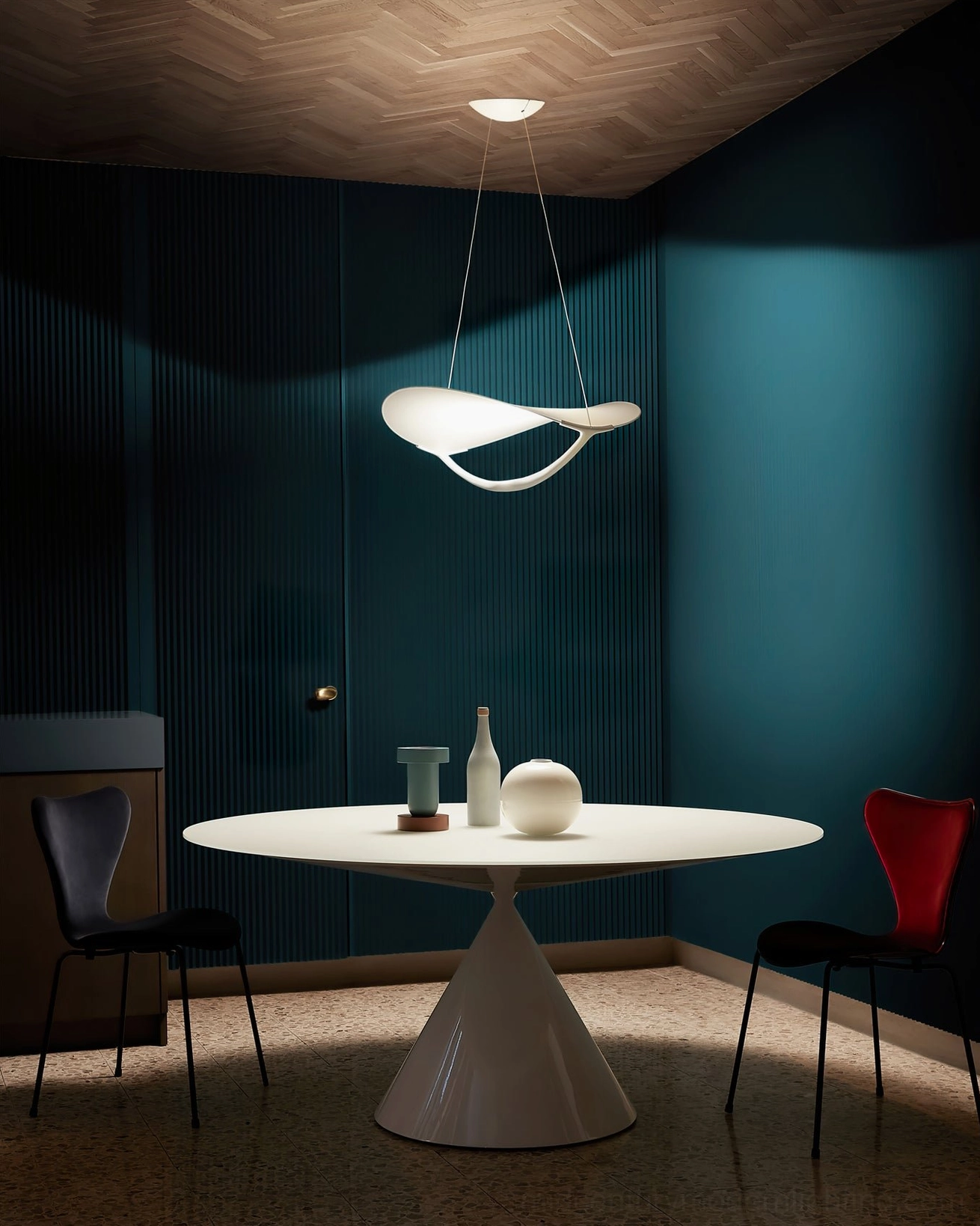 Plena twisted pendant lamp white modern interior ambient light solution