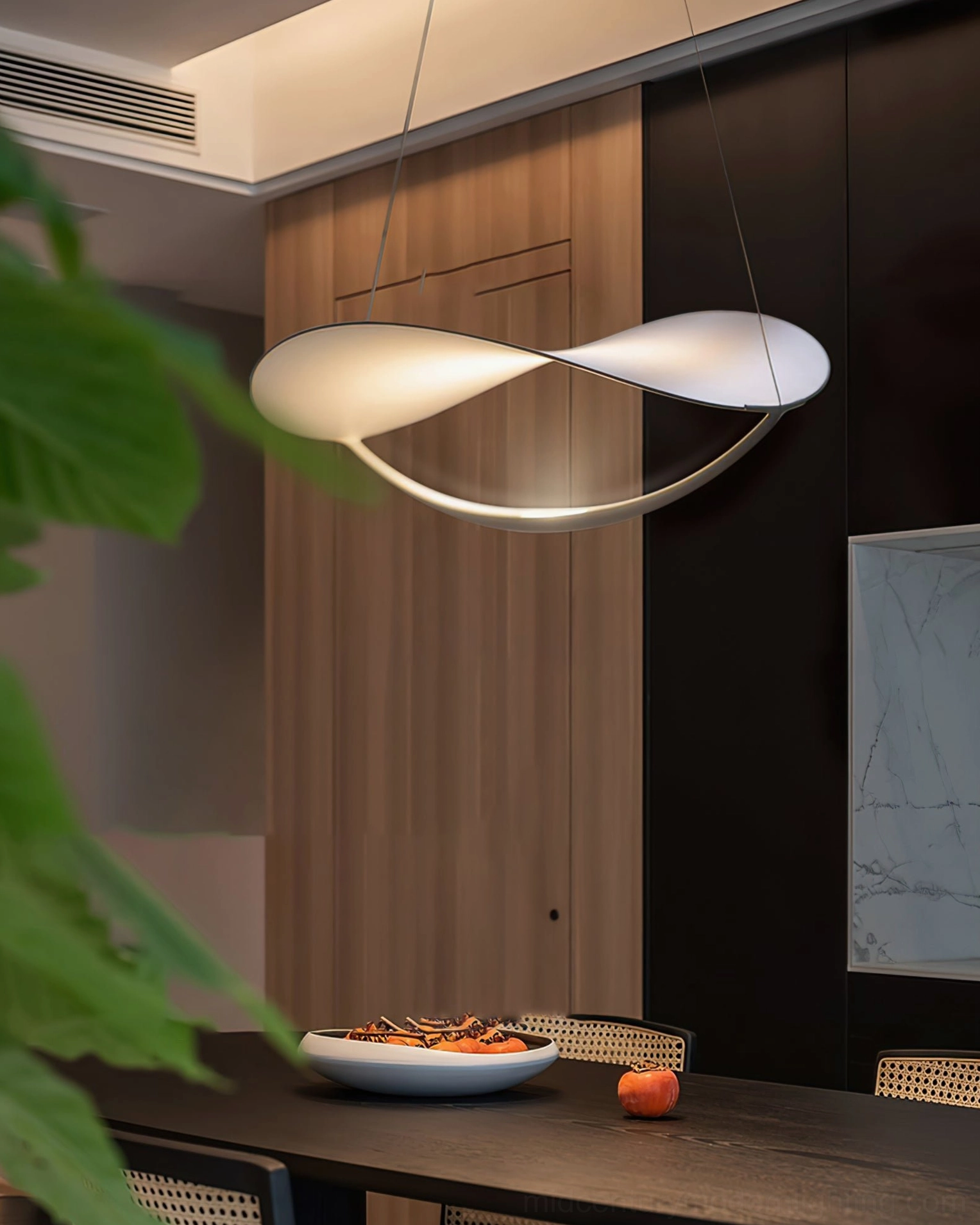 Twisted pendant light modern home interior ambient ceiling fixture
