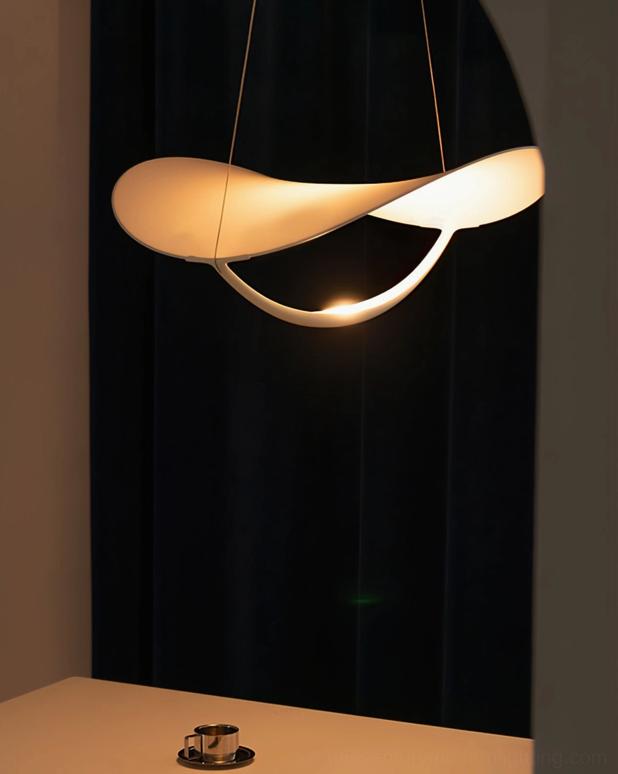 White matte pendant lamp contemporary design warm diffused lighting
