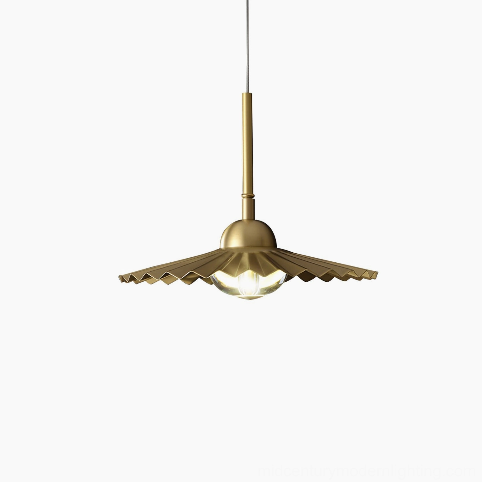 Plié pendant light demonstrating mid-century modern design aesthetic in contemporary interior styling context
