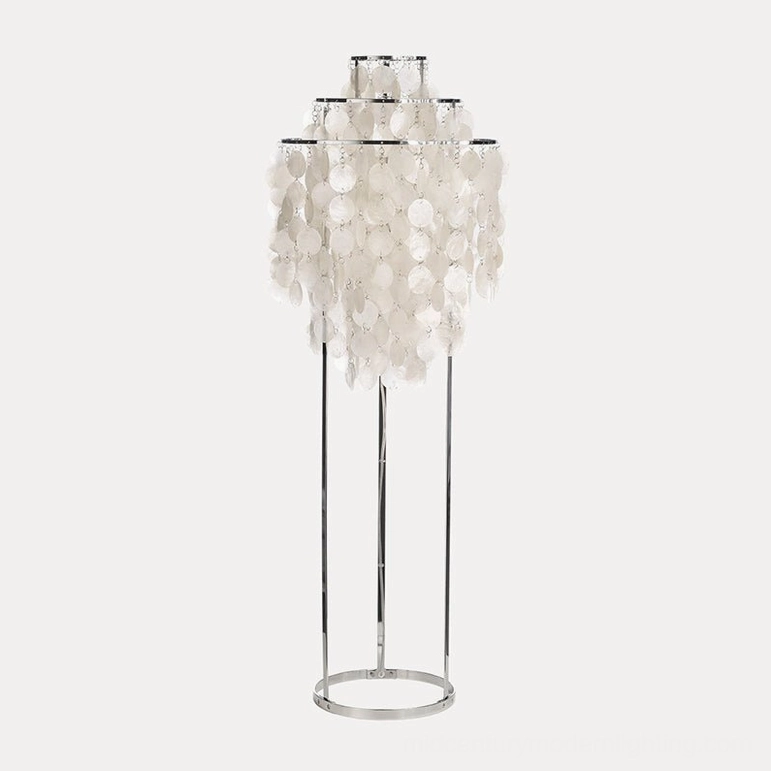 Polished chrome finish mother of pearl shell floor lamp modern aesthetic variant