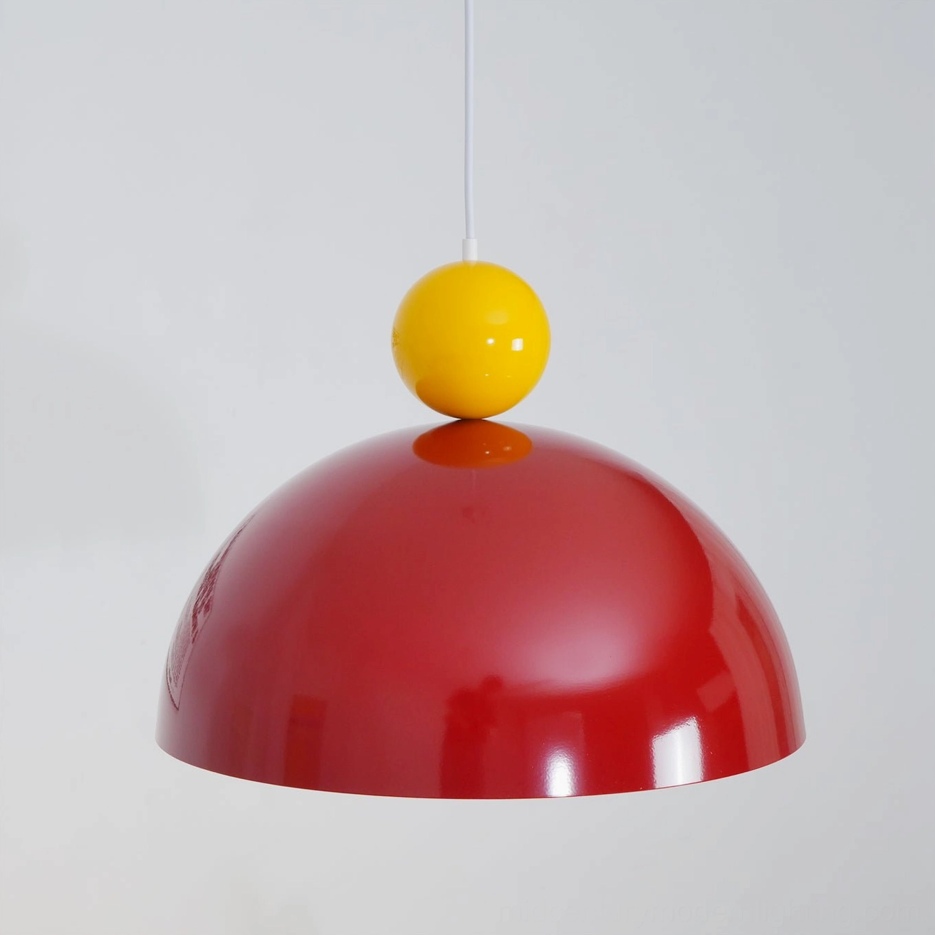 Posa pendant lamp mounted in modern interior - mid-century pendant lighting installation