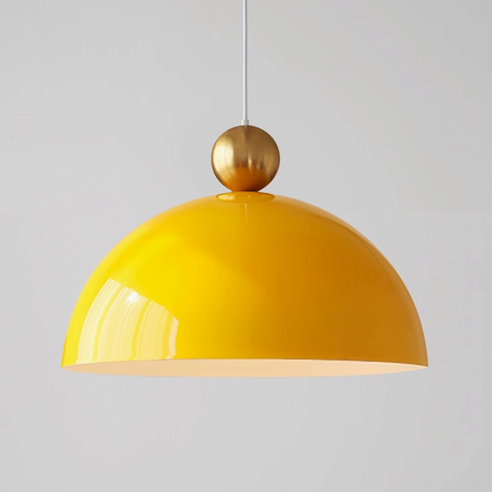 Gold and yellow warm tone dome pendant lamp variant - mid-century modern kitchen lighting