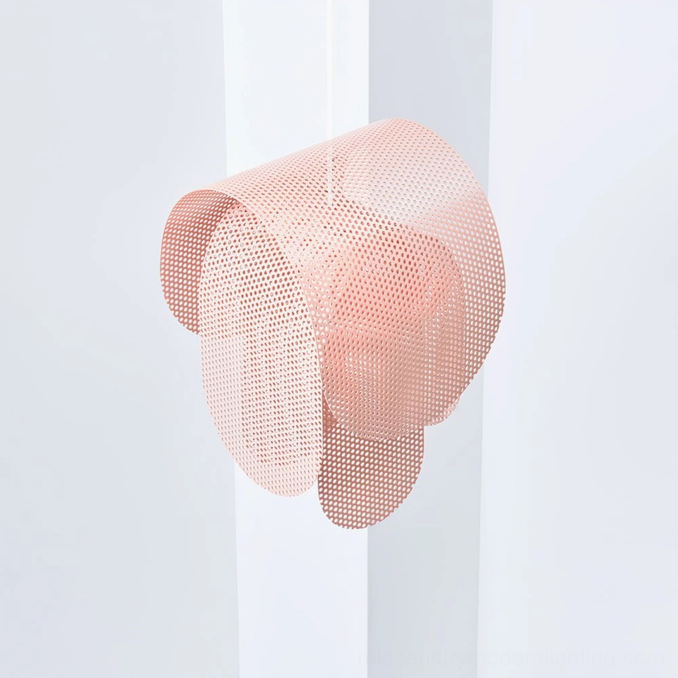 Close-up detail of Posie pendant light perforated metal layers and geometric design