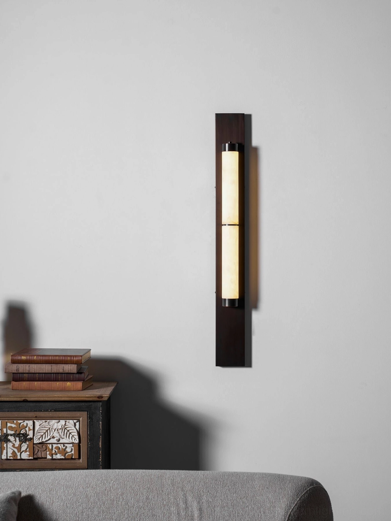 Premium alabaster wall sconce natural stone lighting fixture warm ambiance glow