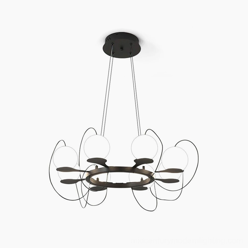 Premium magnetic bubble chandelier with frosted glass globes demonstrating warm ambient lighting performance