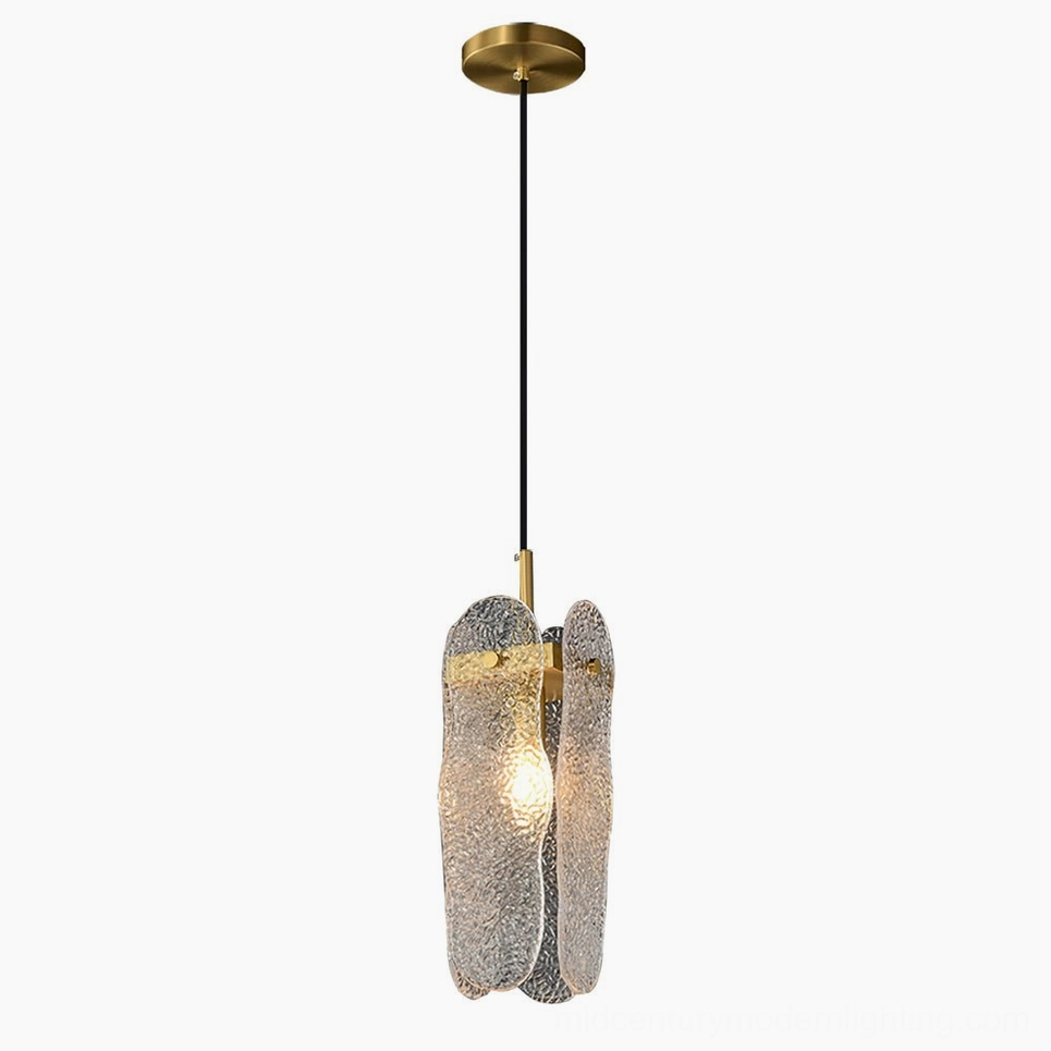 Premium glass pendant lamp gold brass finish modern minimalist design