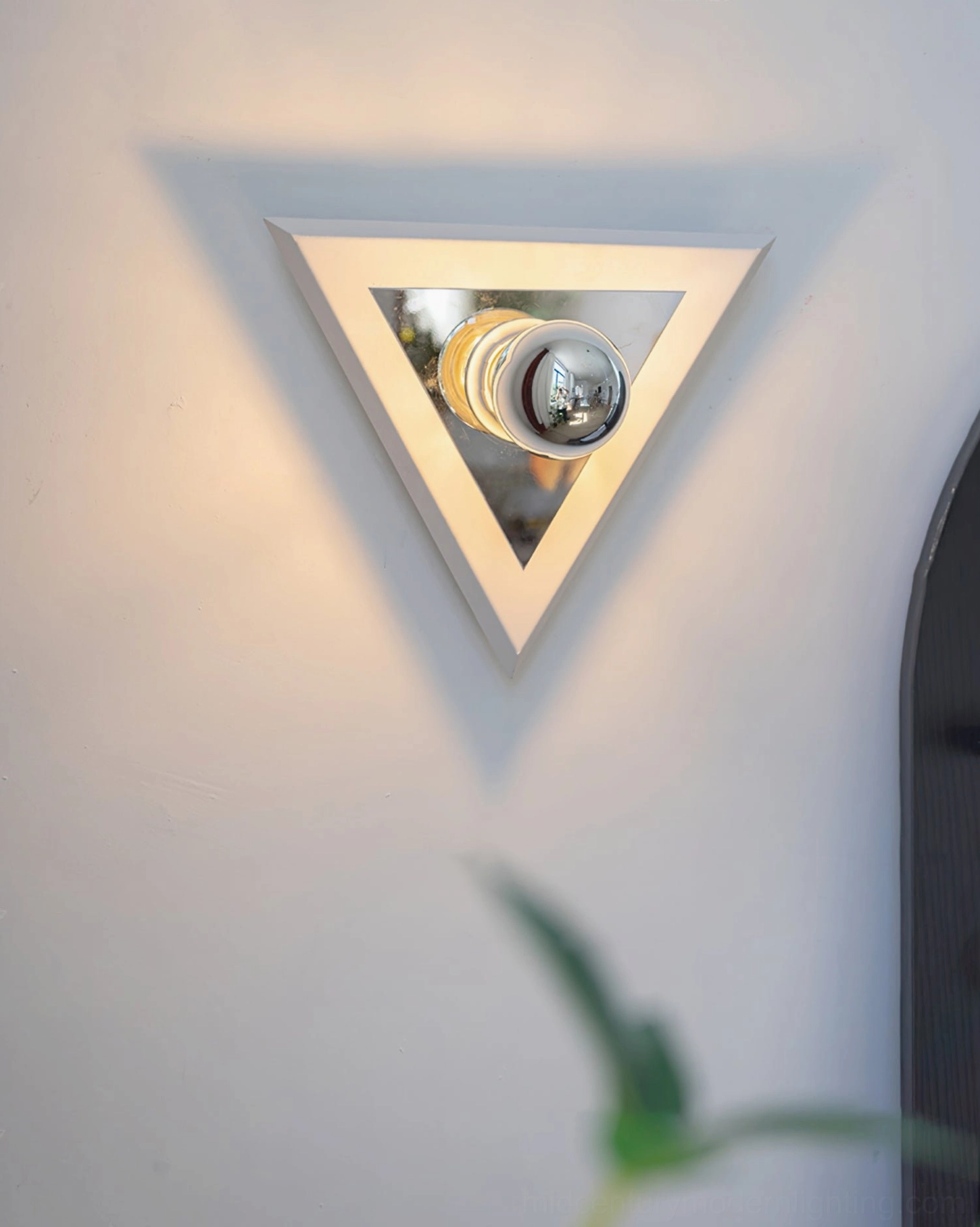Prism triangle wall lamp black matte finish modern sculptural form
