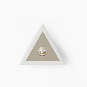 Prism triangle wall lamp frontal view modern geometric design minimalist