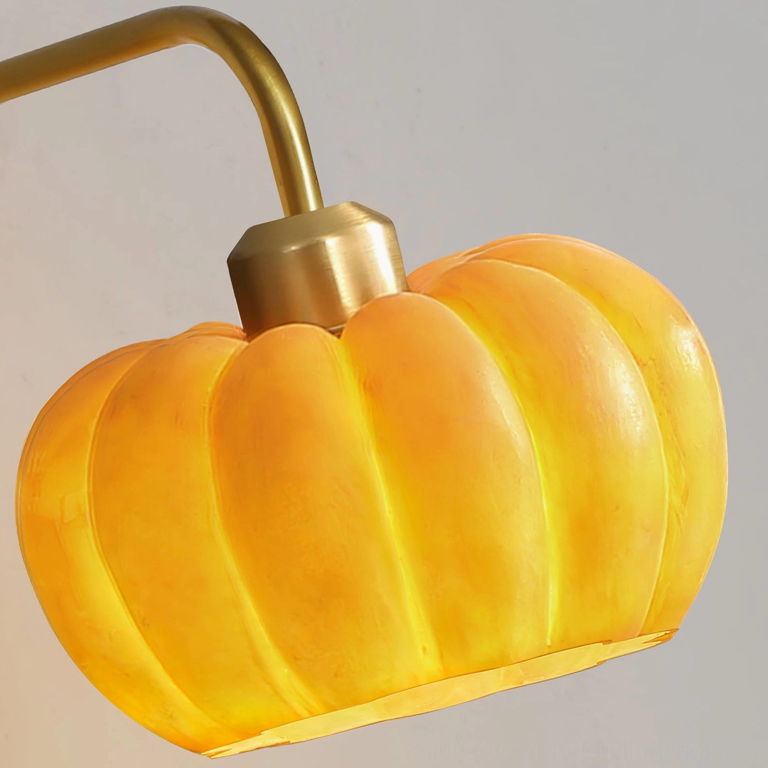 Pumpkin wall lamp with Edison bulb option, vintage-inspired warm glow and nostalgic lighting aesthetic