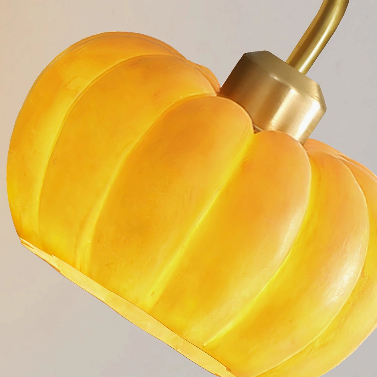 Pumpkin wall sconce gold champagne finish option, elegant warm metal tone with resin and glass construction