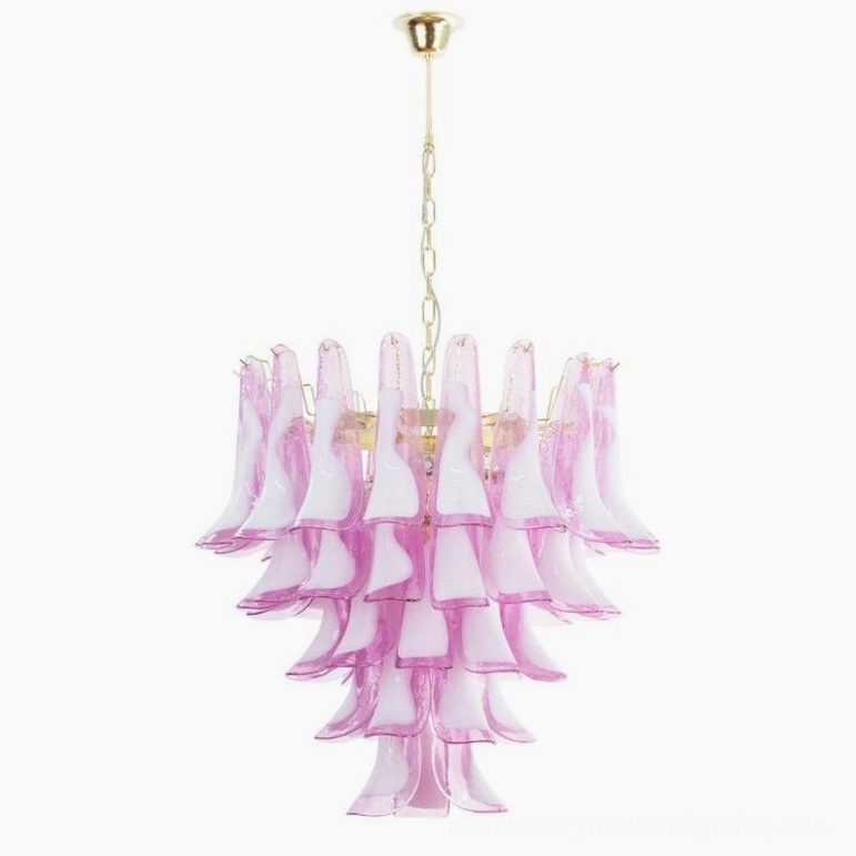 Purple Petal Rain Chandelier full product display, upscale interior design element
