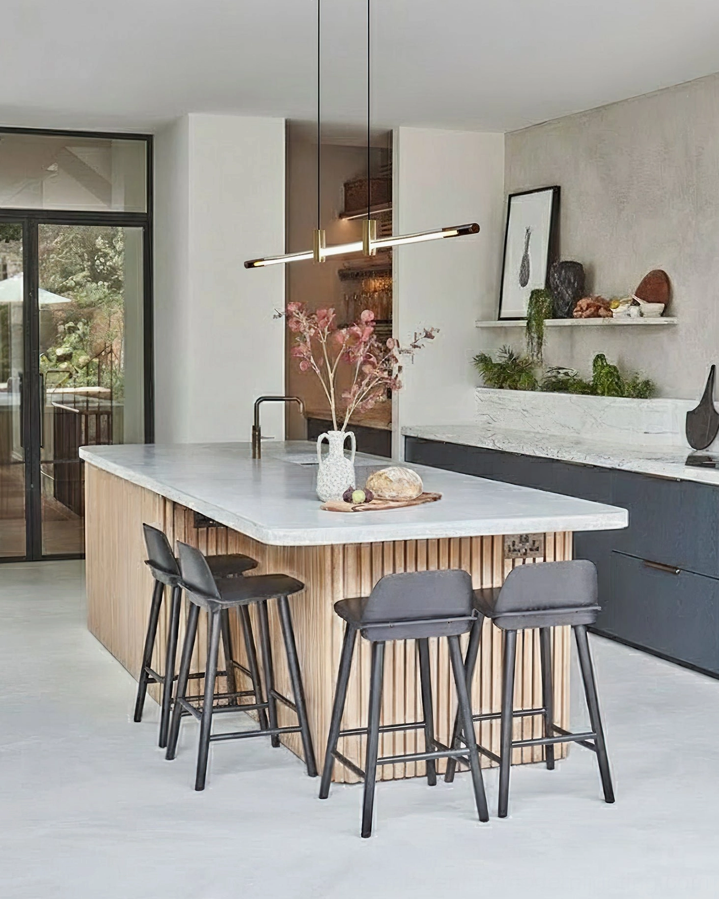 RA Linear Pendant Chandelier architectural detail shot, modern minimalist pendant fixture